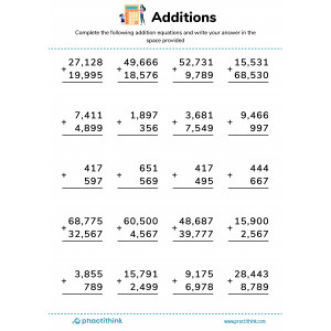 Worksheet Additions (up to 9999)
